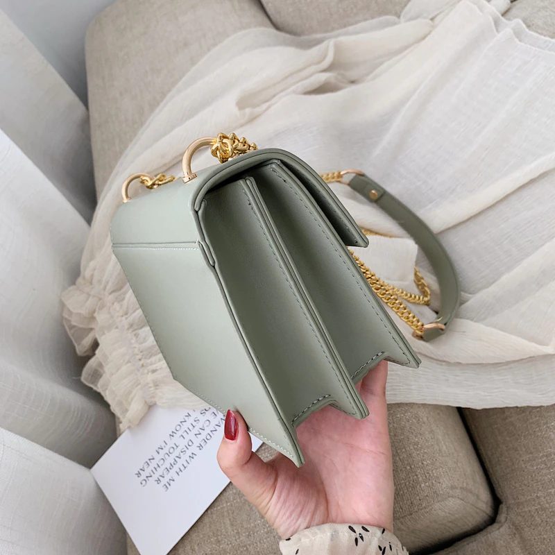 Haman Crossbody-taske Til Kvinder Med Læderkæder - Grøn