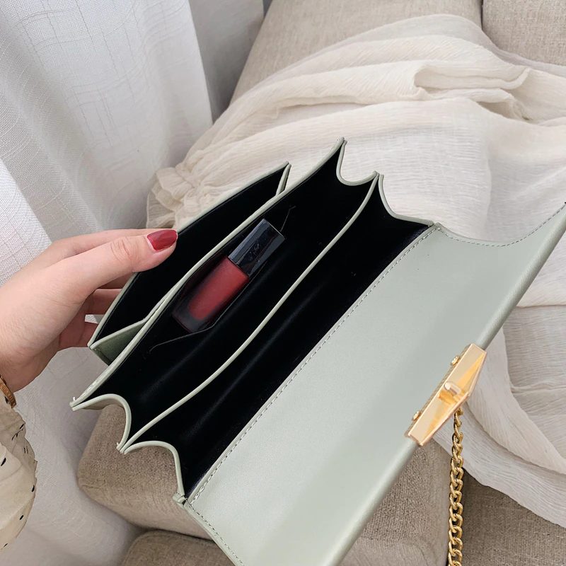 Haman Crossbody-taske Til Kvinder Med Læderkæder - Grøn