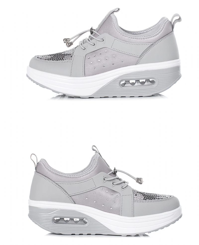 Hani Dame Spring Platform Sports Walking Sko - Sort
