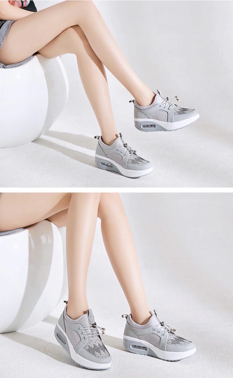 Hani Dame Spring Platform Sports Walking Sko - Sort