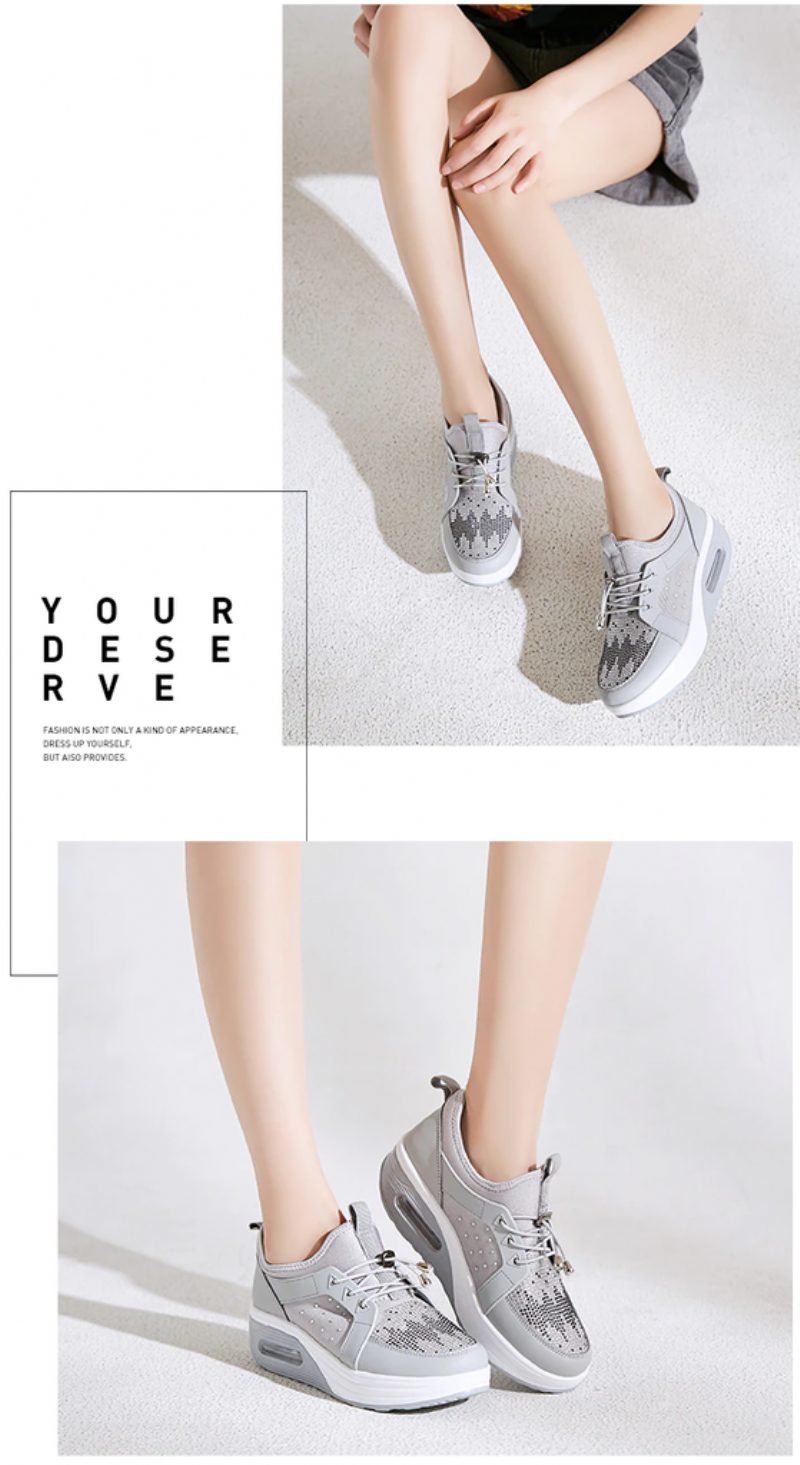 Hani Dame Spring Platform Sports Walking Sko - Sort
