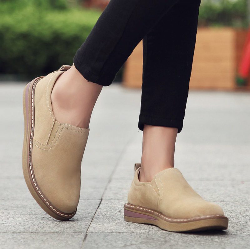 Hanna Dame Loafer Beige Sko - Khaki