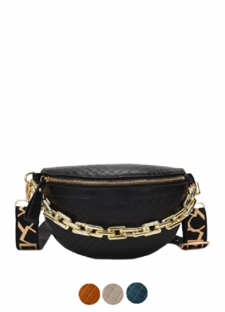 Holny Kvinders Lille Tyk Kæde Læder Crossbody Håndtaske