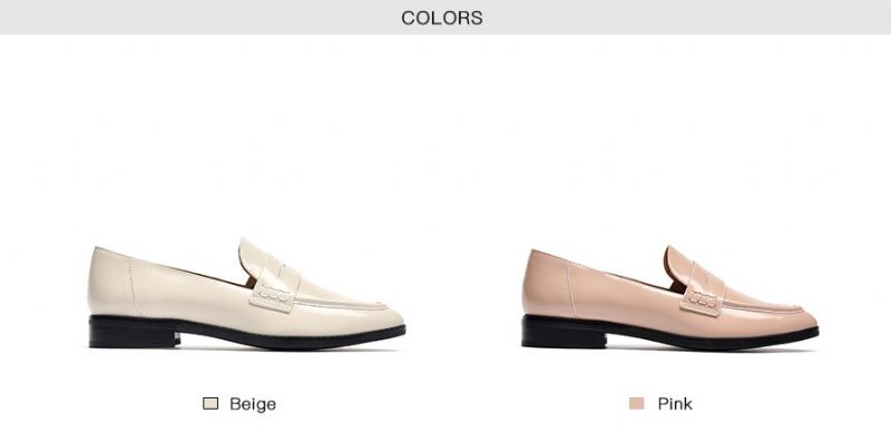 Hospina Penny Læder Loafer Sko Til Kvinder - Beige