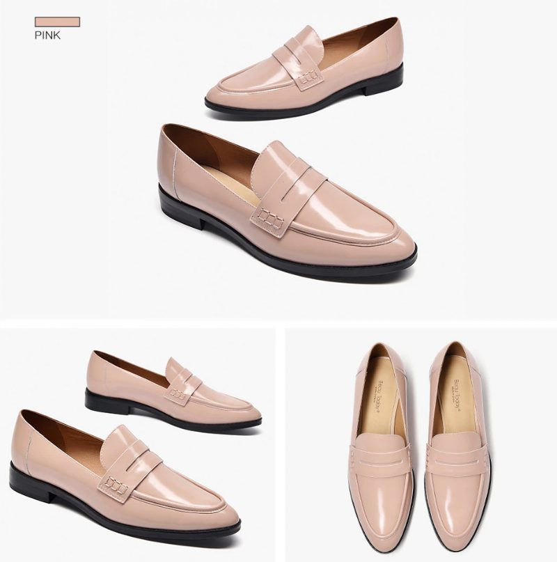 Hospina Penny Læder Loafer Sko Til Kvinder - Beige