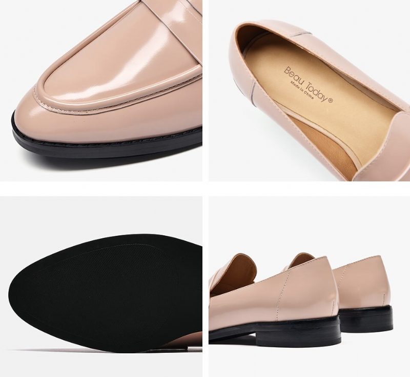 Hospina Penny Læder Loafer Sko Til Kvinder - Beige