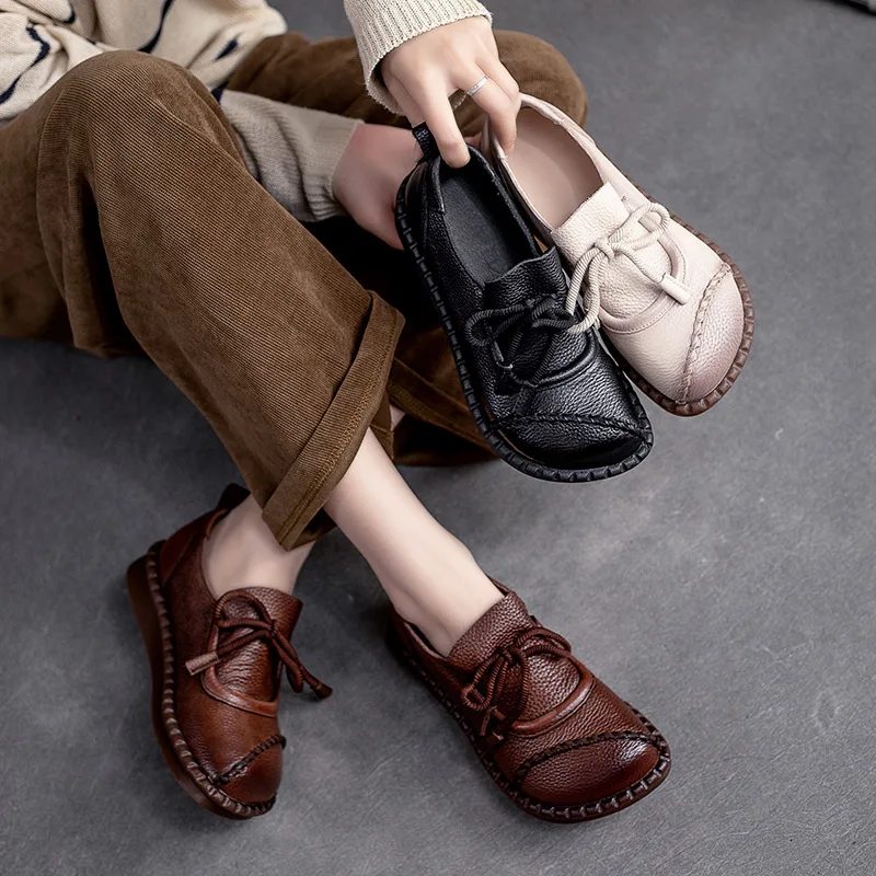 Idalia Dame Læder Loafers Sko - Brun