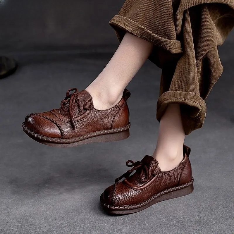 Idalia Dame Læder Loafers Sko - Brun