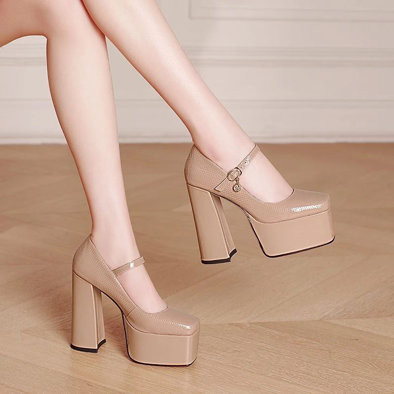 Idaly Damehæle Pumps - Abrikos