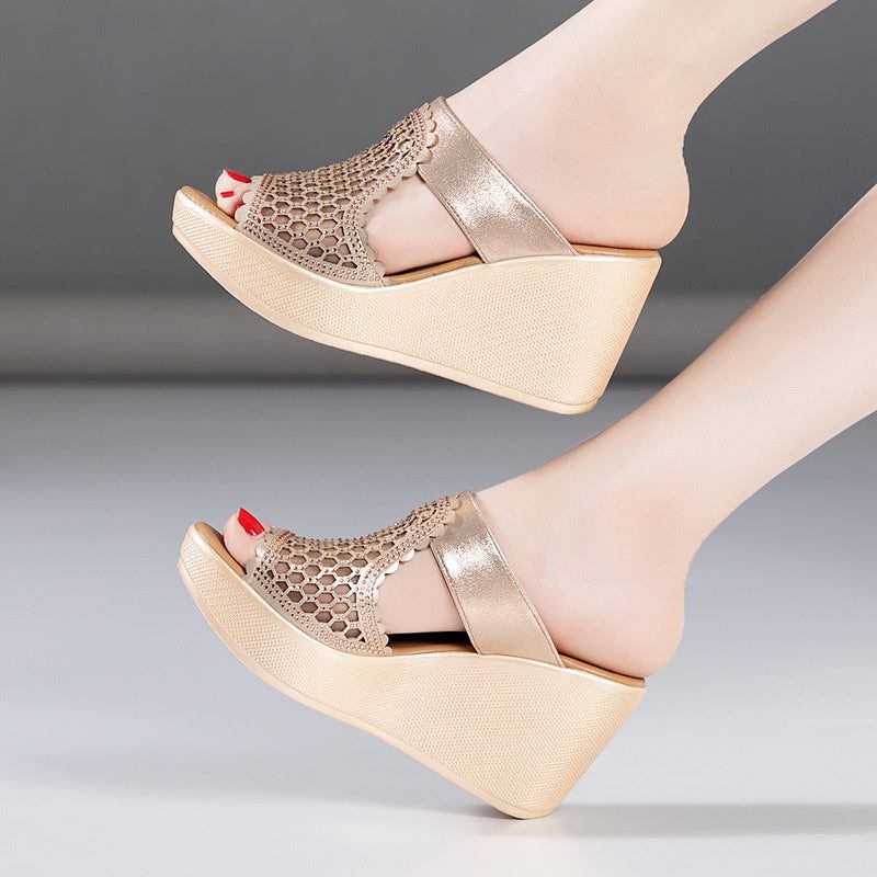 Inocencia Sandal Til Kvinder - Guld 7.5 cm hæl