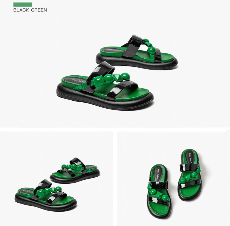 Isis Flad Sandal Til Kvinder - Grønne n
