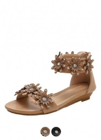 Janina Ankelrem Til Kvinder Flad Romersk Sandal