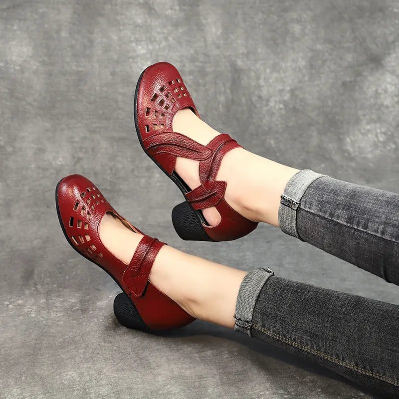 Janny Damehæle Sandal - Rød