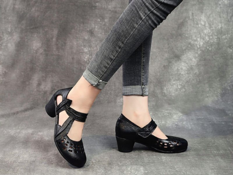 Janny Damehæle Sandal - Rød