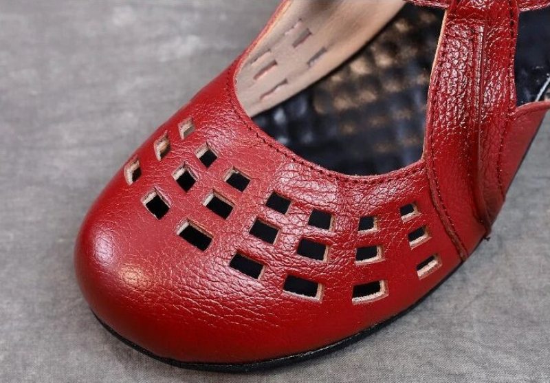 Janny Damehæle Sandal - Rød