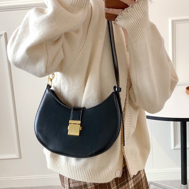 Jaxyn Crossbody-håndtaske I Læder Til Kvinder - Sort