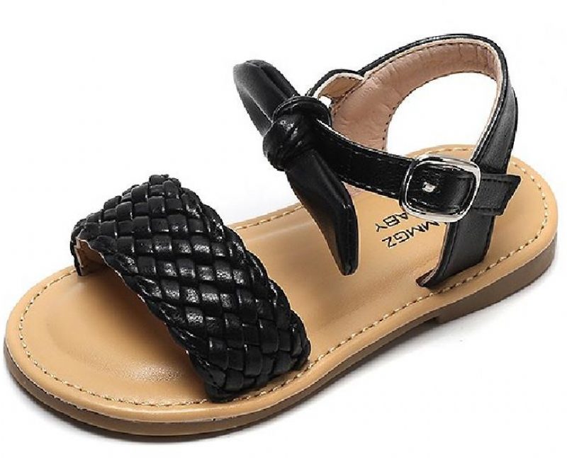 Jean-pigers Afslappede Sandal - Sort