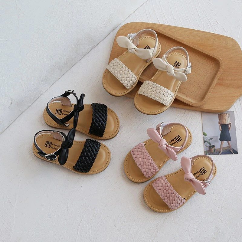 Jean-pigers Afslappede Sandal - Sort