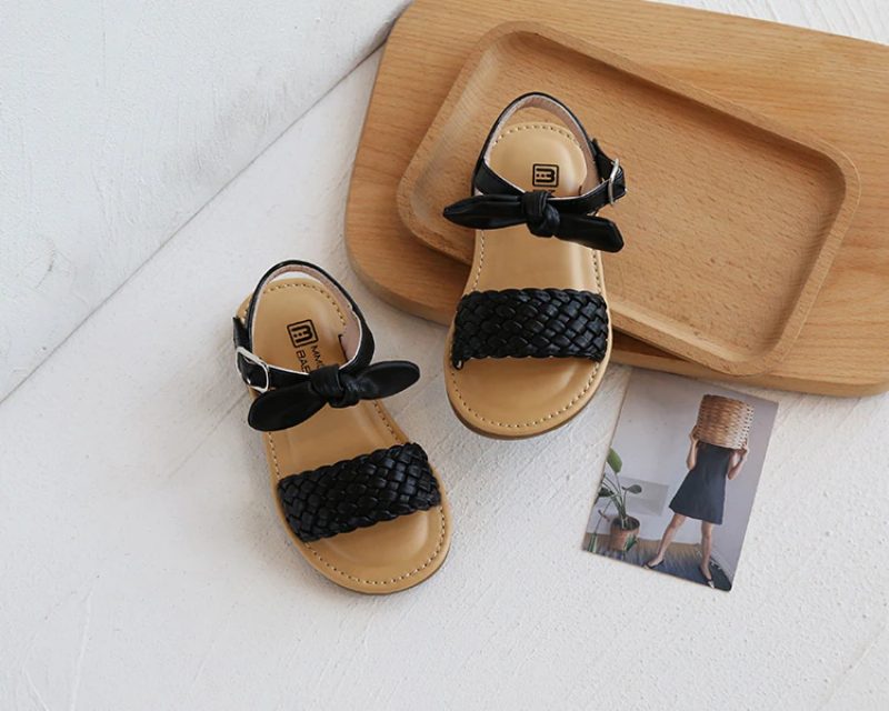 Jean-pigers Afslappede Sandal - Sort