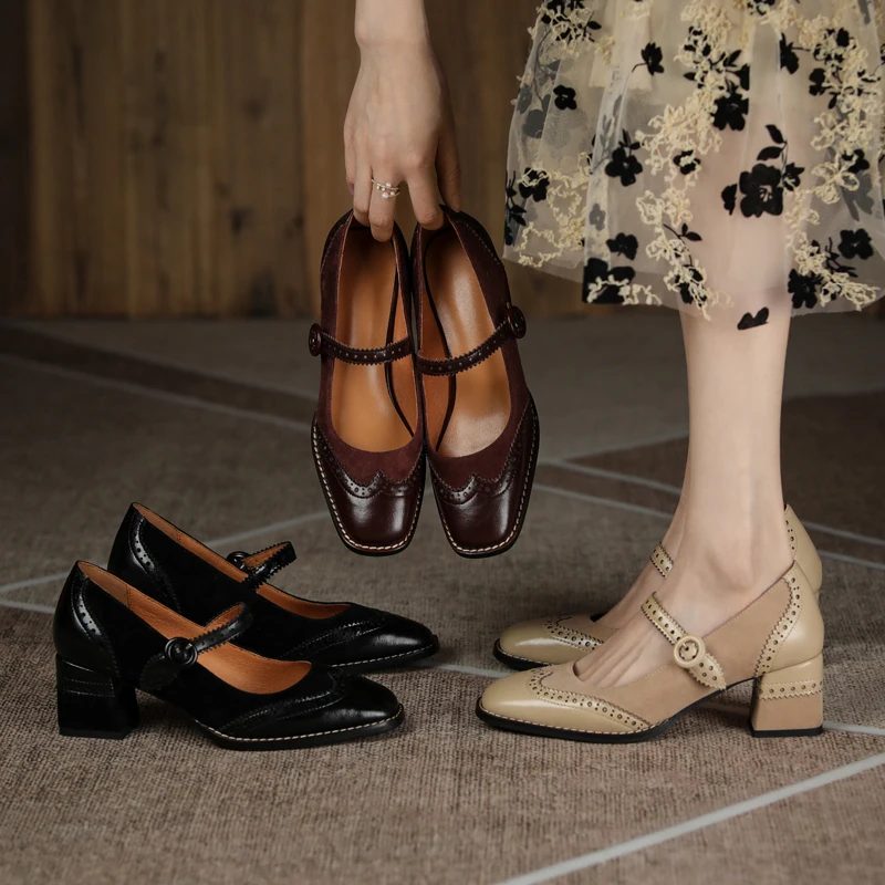 Jenny Dame Læder Pumps - Brun