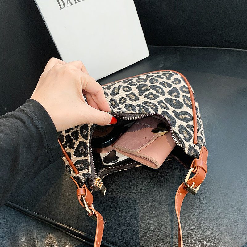 Jode Crossbody-håndtaske Til Kvinder - Brun Leopard
