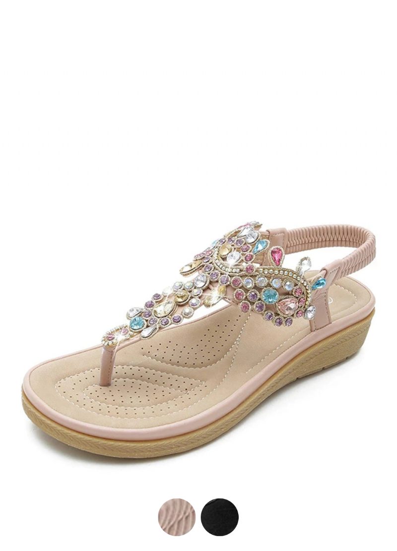 Julia Dame Casual Sandal Med Rhinestones