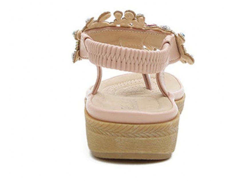 Julia Dame Casual Sandal Med Rhinestones - Pink