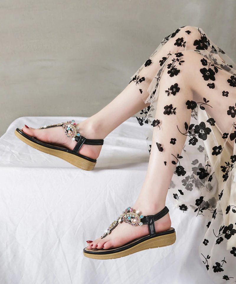 Julia Dame Casual Sandal Med Rhinestones - Pink