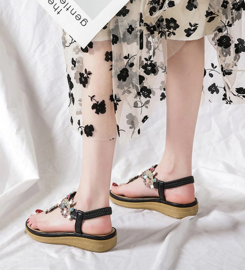 Julia Dame Casual Sandal Med Rhinestones - Pink
