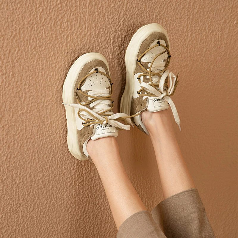 Kalie Sneaker Med Snørebånd Til Kvinder - Khaki