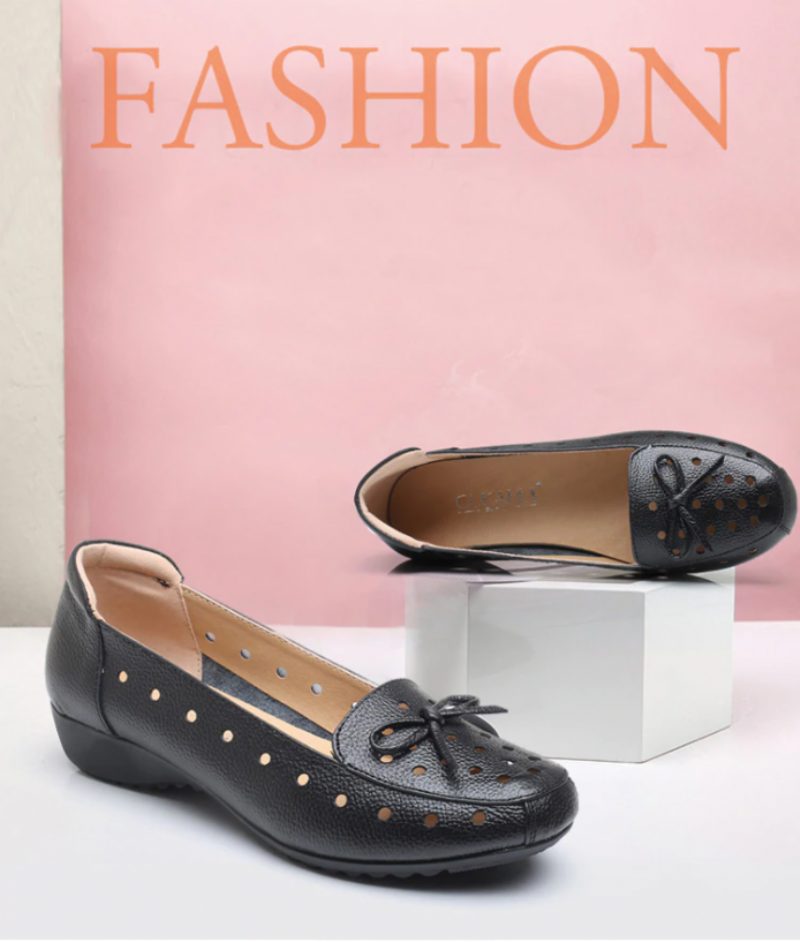 Karen Dame Loafers - Sort Hul