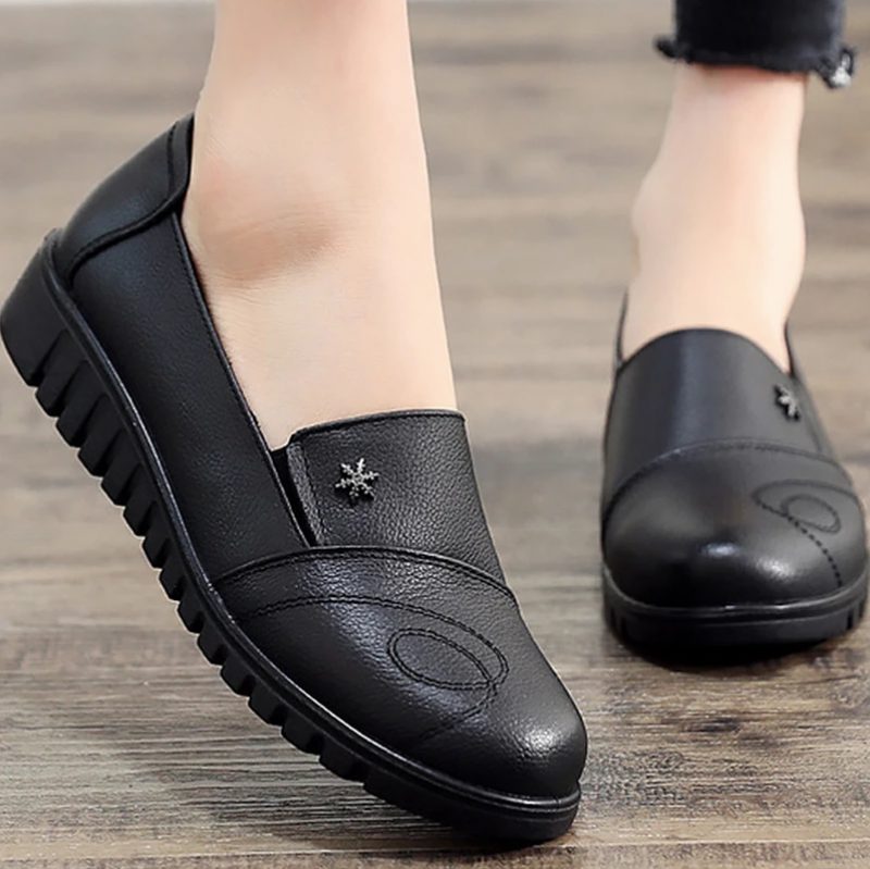 Karolay Dame Loafer - Blomster-Sort