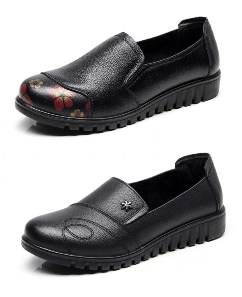 Karolay Dame Loafer - Blomster-Sort