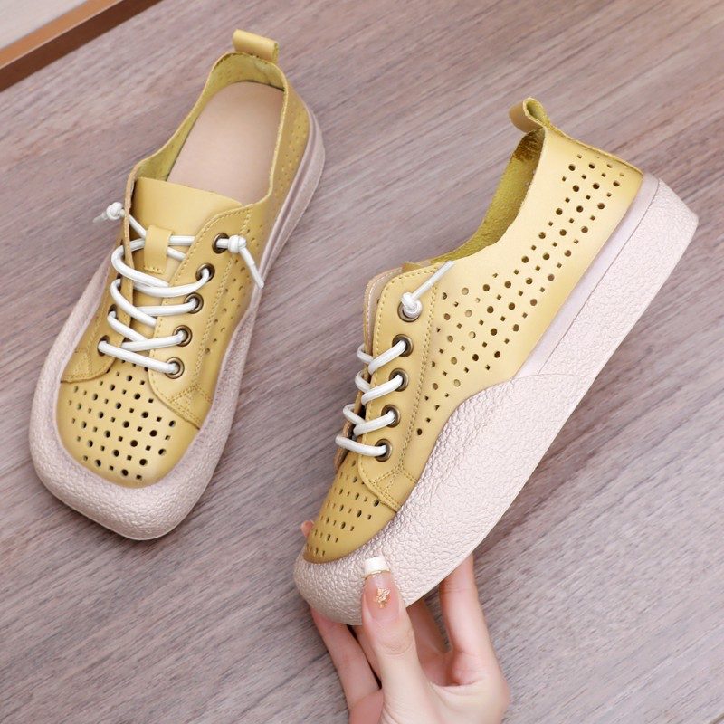 Karoli Kvinders Square Toe Platform Sneakers - Grøn