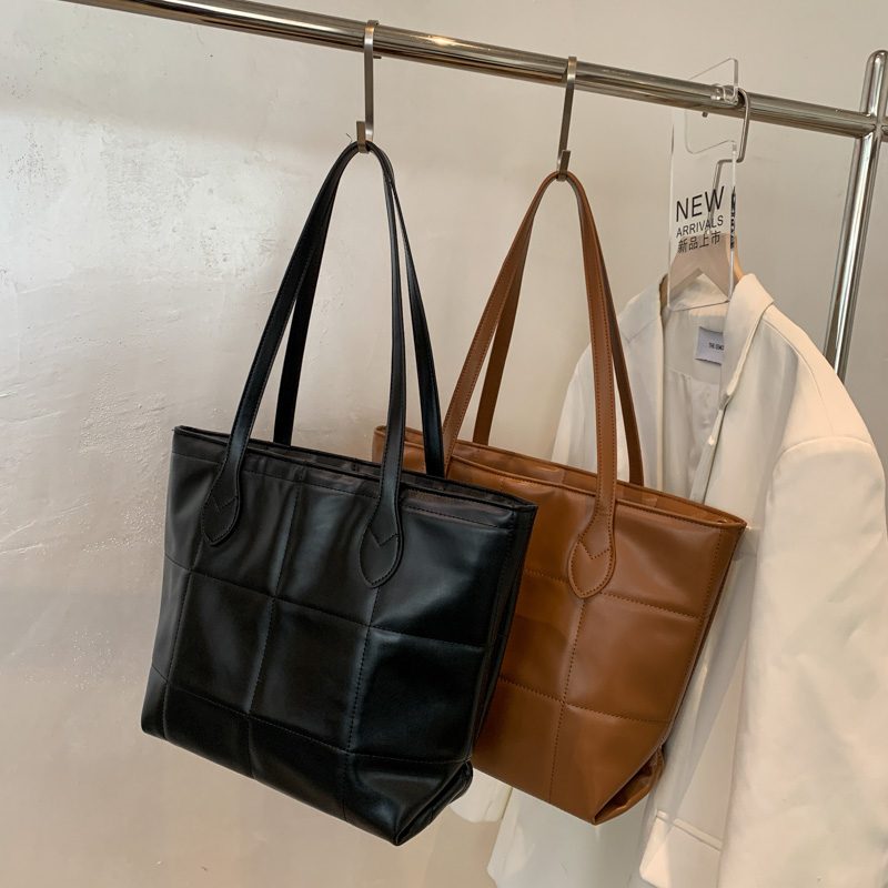 Kata Dame Minimalistisk Quiltet Håndtaske - Sort