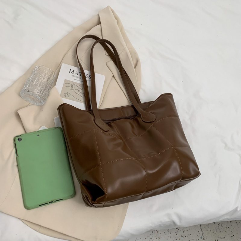 Kata Dame Minimalistisk Quiltet Håndtaske - Sort
