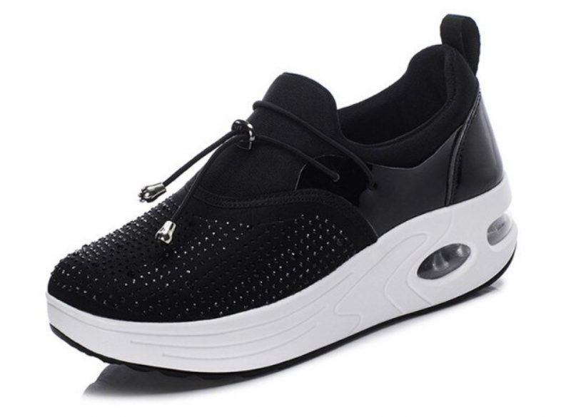 Kautin Komfortable Sneaker Sorte Sko Til Kvinder Platform - Sort