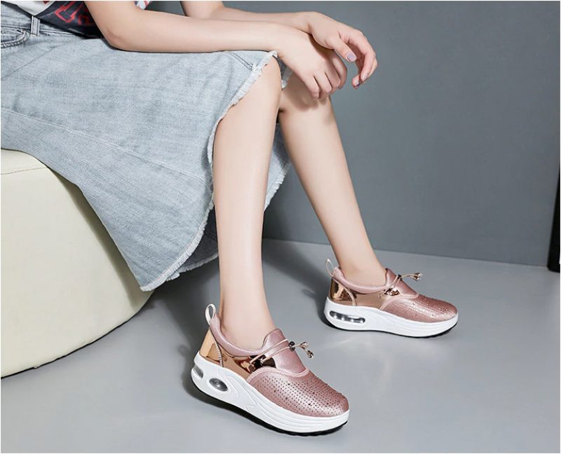 Kautin Komfortable Sneaker Sorte Sko Til Kvinder Platform - Sort