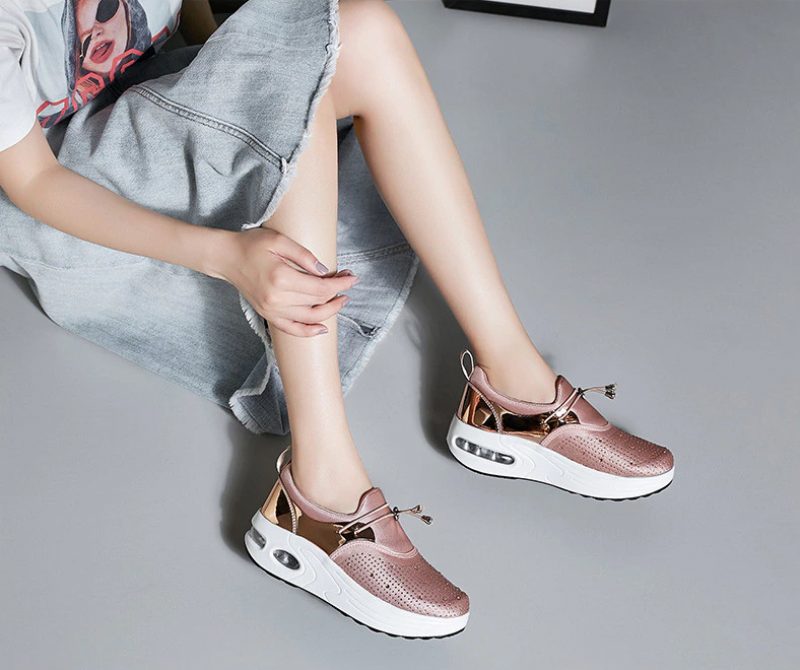 Kautin Komfortable Sneaker Sorte Sko Til Kvinder Platform - Sort