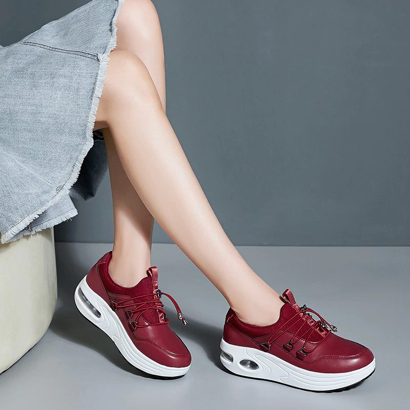 Kautin Komfortable Sneaker Sorte Sko Til Kvinder Platform - Sort