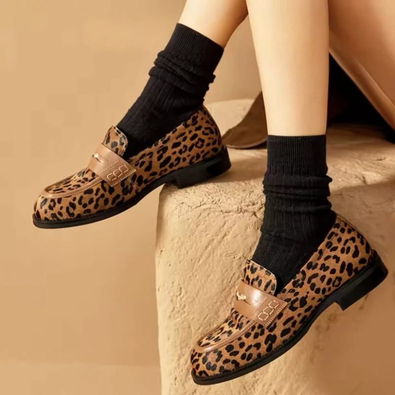 Keny Dame Læder Flats Loafers - Brun