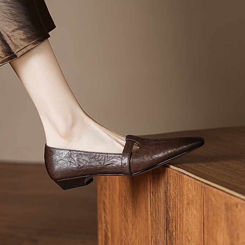 Kiara Dame Flats Spidse Casual Pumps - Sort