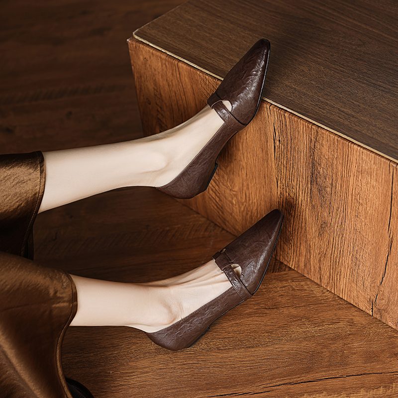 Kiara Dame Flats Spidse Casual Pumps - Sort