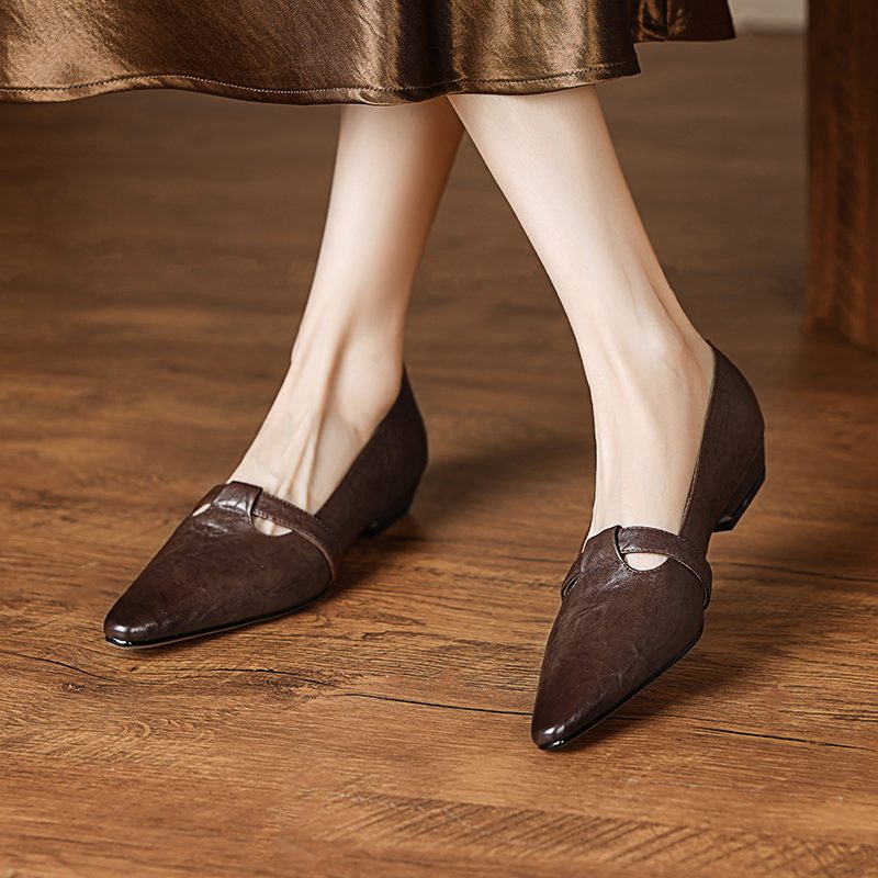 Kiara Dame Flats Spidse Casual Pumps - Sort
