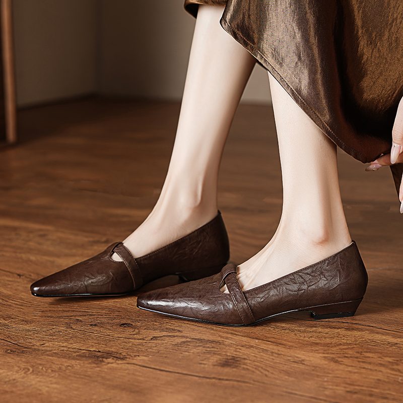 Kiara Dame Flats Spidse Casual Pumps - Sort
