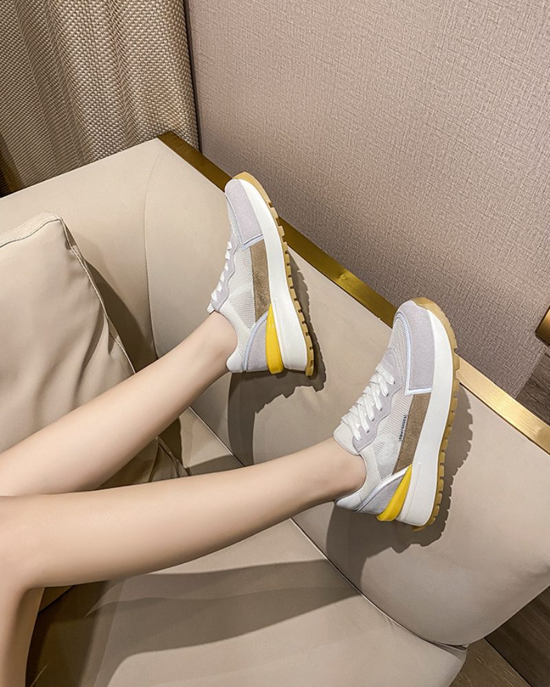 Koby Platform Sneaker I Flad Læder Til Kvinder - Hvid