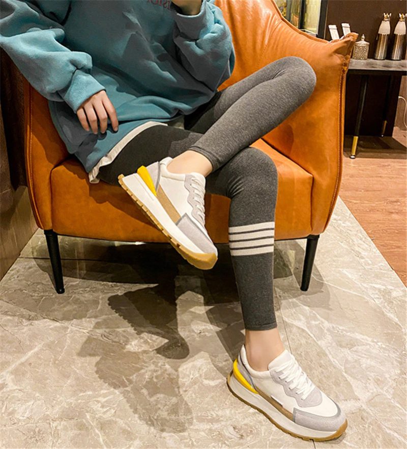 Koby Platform Sneaker I Flad Læder Til Kvinder - Hvid