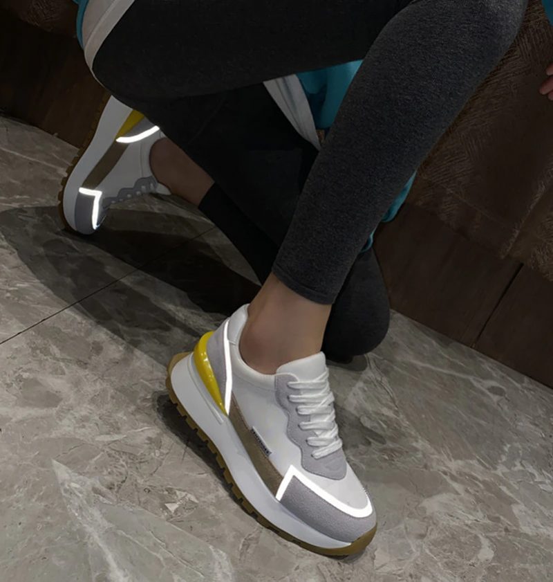 Koby Platform Sneaker I Flad Læder Til Kvinder - Hvid