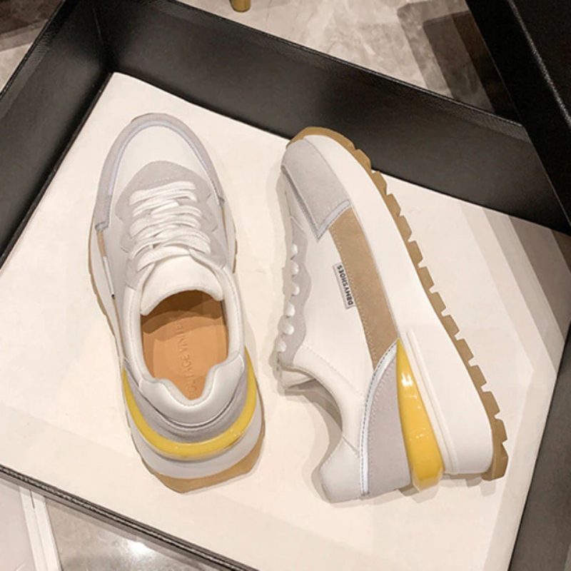 Koby Platform Sneaker I Flad Læder Til Kvinder - Hvid