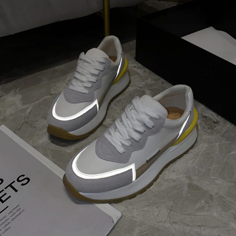 Koby Platform Sneaker I Flad Læder Til Kvinder - Hvid